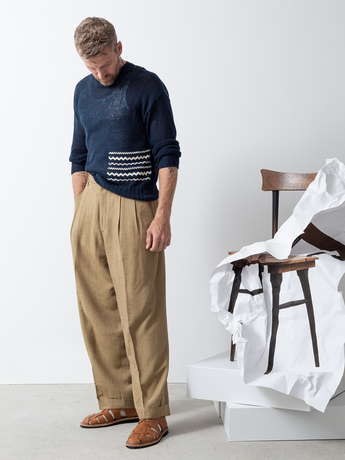 Maritime embrodery sweater | KNITBRARY